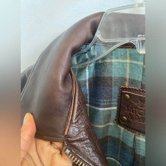 Satchel and Page Limited Run Leather Chocolate Brown Bomber Jacket Sz S - Picture 10 of 12